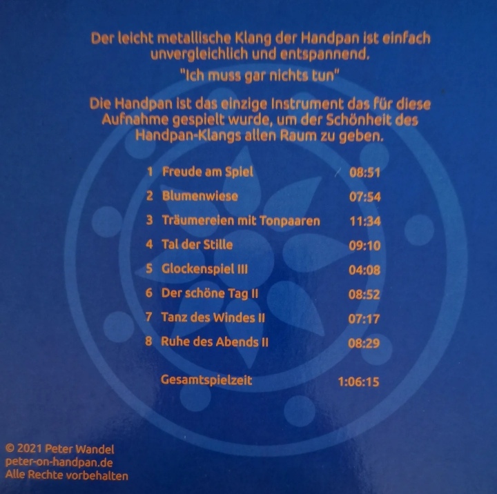 Peter on Handpan FLOW Musik CD – Bild 2